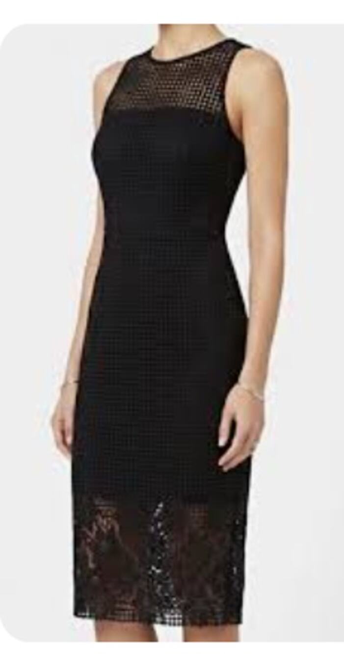 White House Black Market Crochet Sheath Dress sz 4